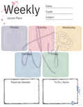 Colorful Weekly Lesson Plan Template | Printable Teacher Planner | 8 Aesthetic Designs | Weekly Lesson Planning Pages | Instant Digital Download