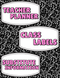 Composition Teacher Planner Bundle | 55-Page Printable Teacher Planner, Classroom Labels & Substitute Binder | Digital Download