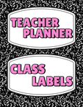 Composition Teacher Planner & Classroom Labels Bundle | 44-Page Printable Teacher Planner | Classroom Organization | Instant Digital Download