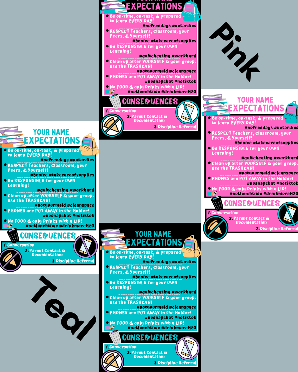 Personalized Classroom Expectations Poster | Custom Classroom Rules Sign | Teacher Classroom Decor | Printable Digital Download
