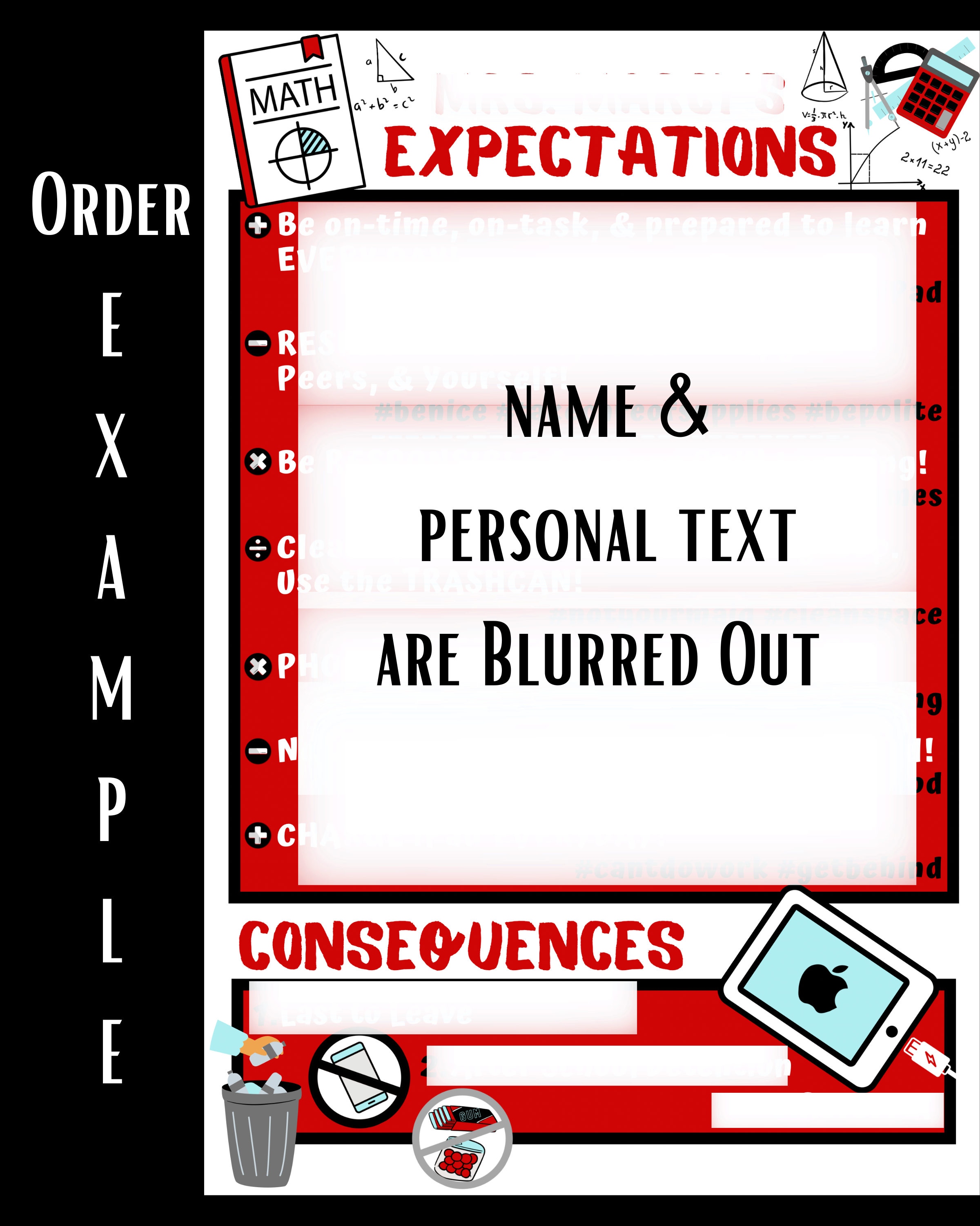 Personalized Classroom Expectations Poster | Custom Classroom Rules Sign | Teacher Classroom Decor | Printable Digital Download