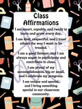 Class Affirmations Poster with School Supply Accents | Printable Positive Mindset Classroom Decor | Growth Mindset Wall Art | Social Emotional Learning | Teacher Digital Download