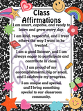 Class Affirmations Poster with Composition Accents | Printable Positive Mindset Classroom Decor | Growth Mindset Wall Art | Social Emotional Learning | Teacher Digital Download
