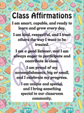 Class Affirmations Poster with School Accents | Printable Positive Mindset Classroom Decor | Growth Mindset Wall Art | Social Emotional Learning | Teacher Digital Download