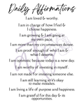 Daily Affirmations Printable Wall Art | 10 Inspirational 8x10 Posters | Positive Mindset & Self-Love Decor | Instant Digital Download
