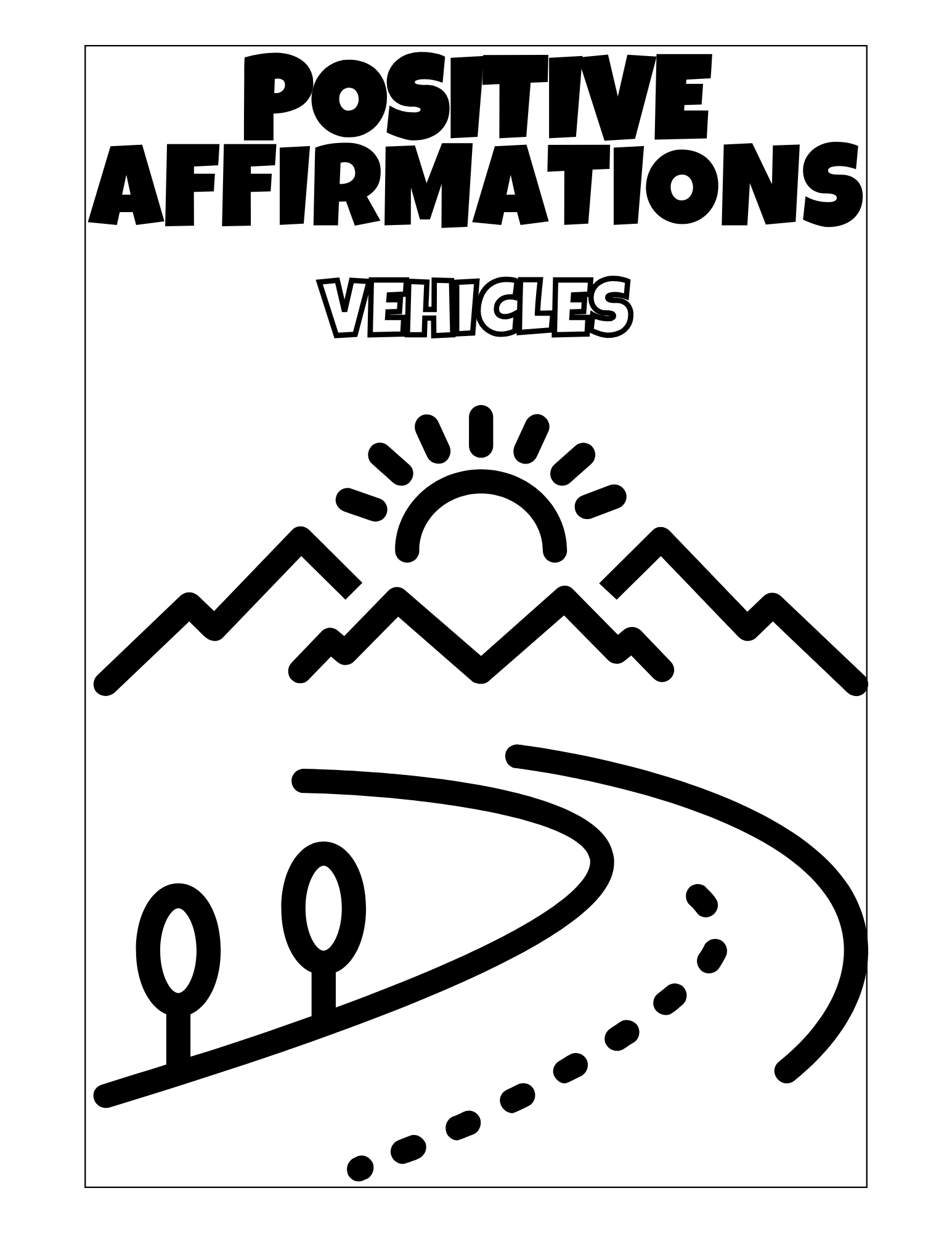Positive Affirmations Vehicle Coloring Pages | Printable Kids Coloring Book | Growth Mindset Activity | Preschool & Elementary | Instant Digital Download