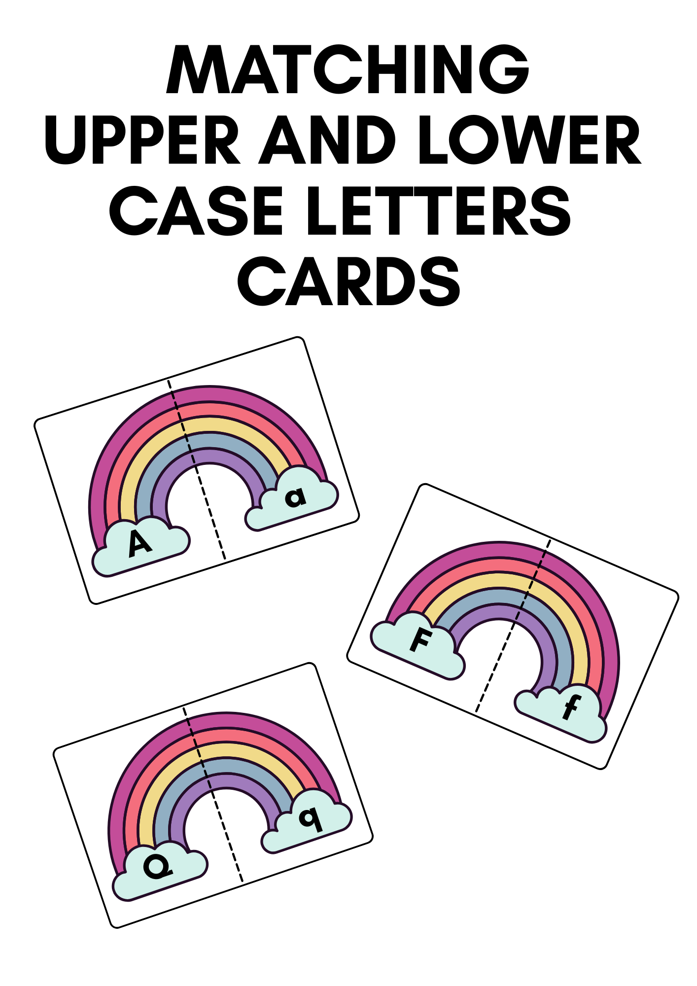 Uppercase & Lowercase Letter Rainbow Matching Cards | Printable Alphabet Matching Activity | Preschool, Pre-K & Kindergarten Literacy Center | Instant Digital Download