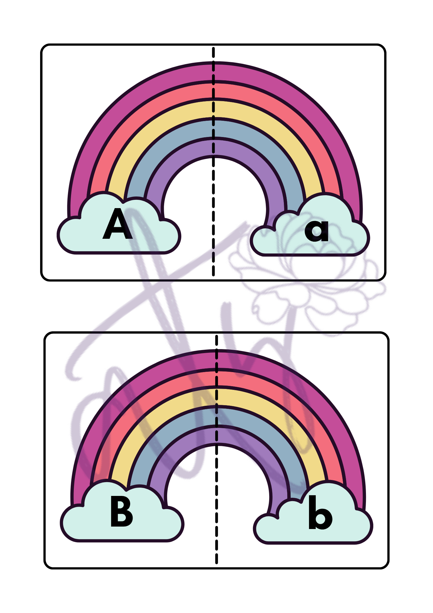 Uppercase & Lowercase Letter Rainbow Matching Cards | Printable Alphabet Matching Activity | Preschool, Pre-K & Kindergarten Literacy Center | Instant Digital Download