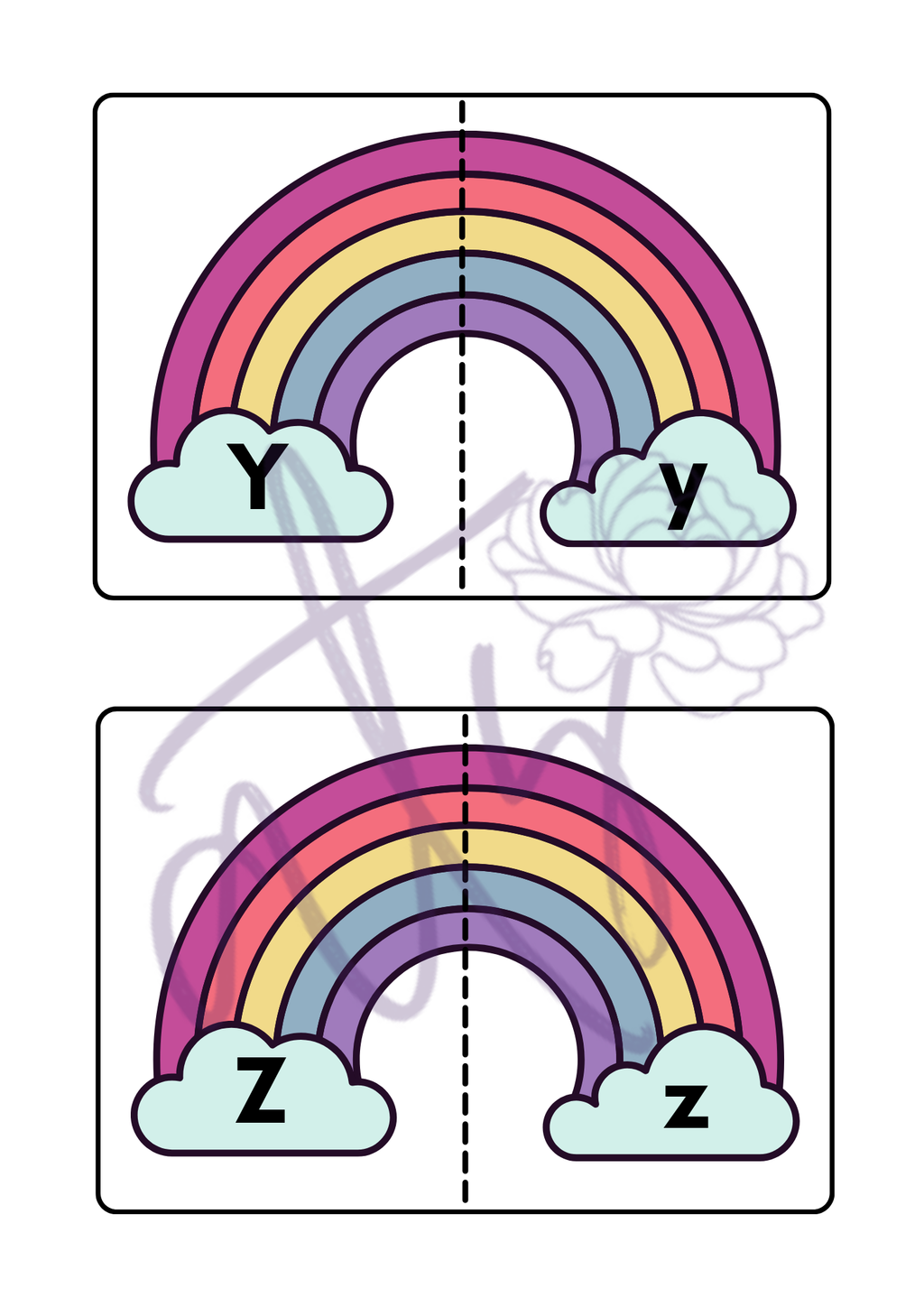 Uppercase & Lowercase Letter Rainbow Matching Cards | Printable Alphabet Matching Activity | Preschool, Pre-K & Kindergarten Literacy Center | Instant Digital Download