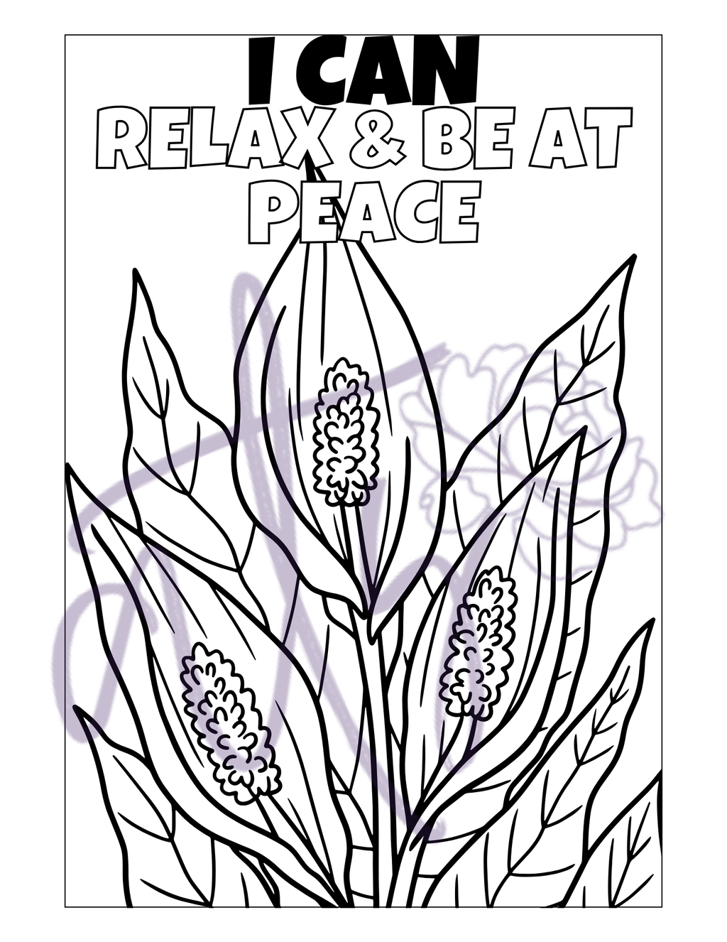 Positive Affirmations Flower Coloring Book | 50 Printable Floral Coloring Pages | Self-Love, Mindfulness & Growth Mindset | Instant Digital Download