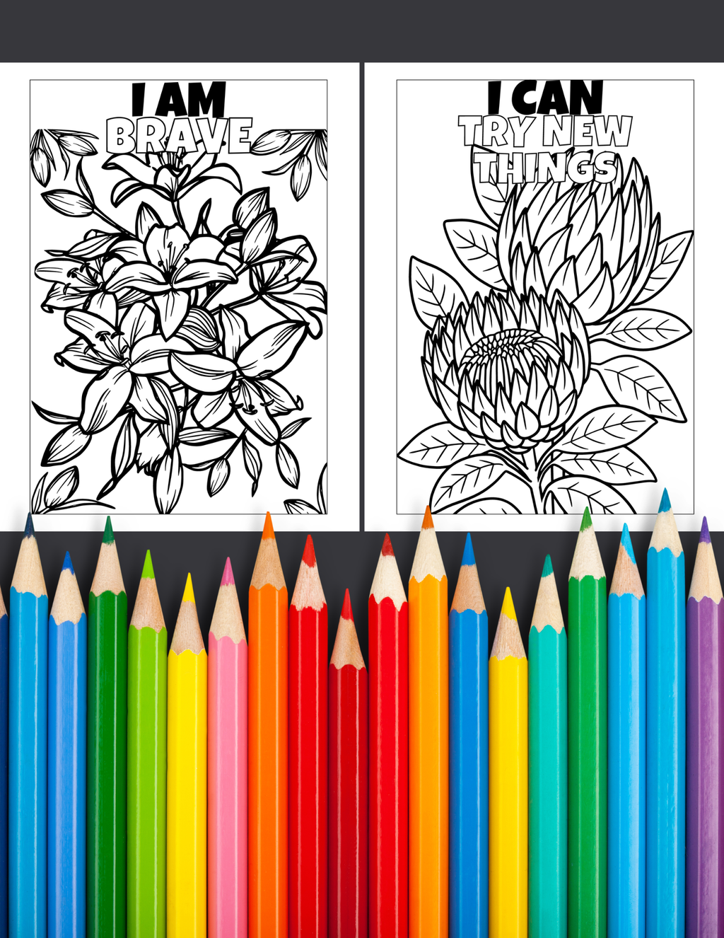 Self-Care & Positive Affirmations Coloring Book Bundle | 100 Printable Coloring Pages | Mindfulness, Self-Love & Stress Relief | Instant Digital Download
