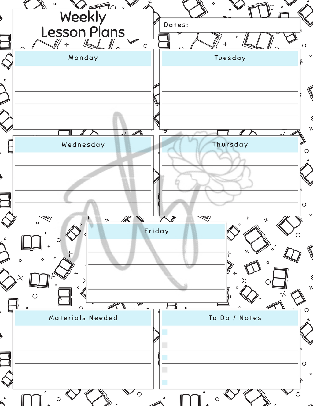 English Language Arts Weekly Lesson Plan Template | Printable Teacher Planner | 8 Classroom-Themed Designs | Monday–Friday Lesson Planning | Instant Digital Download