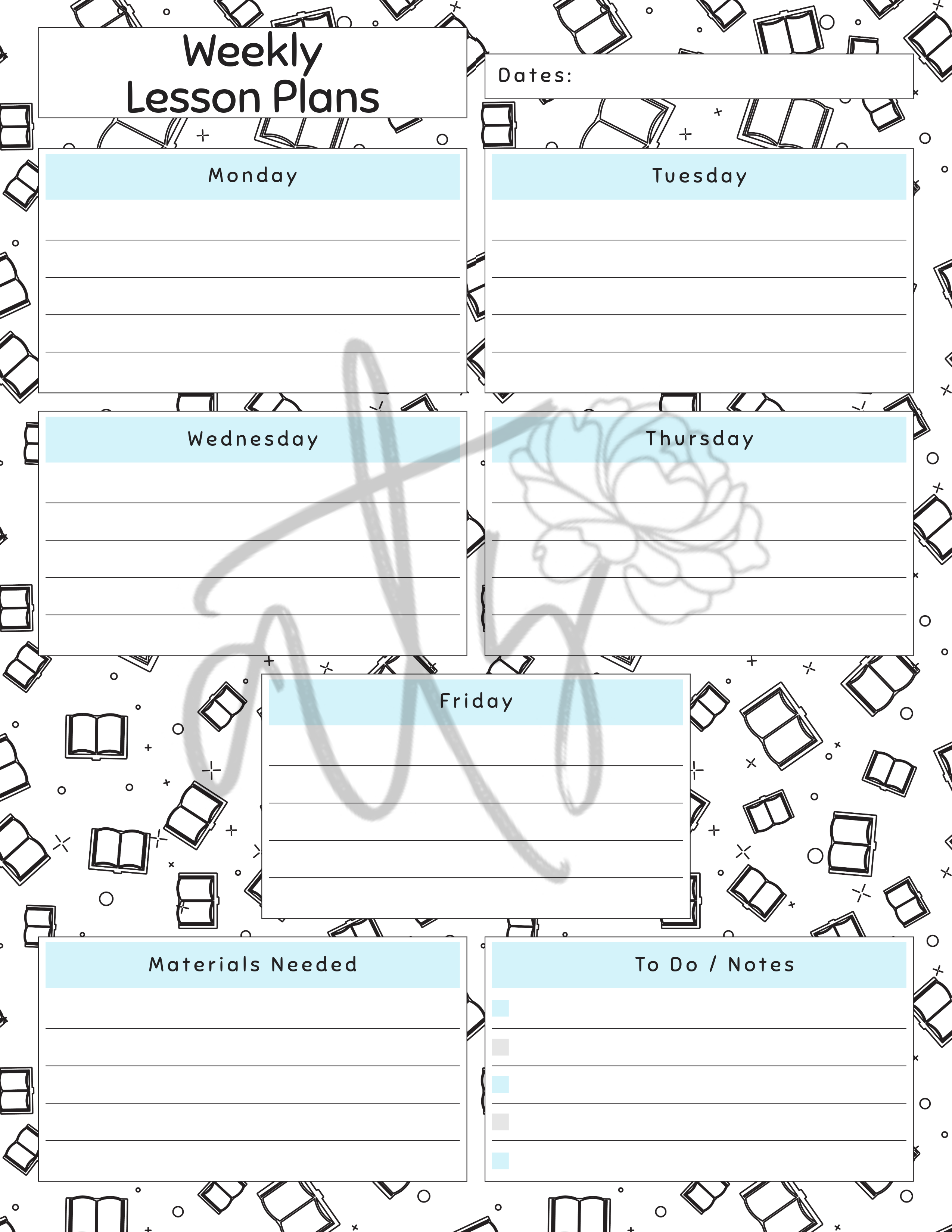 English Language Arts Weekly Lesson Plan Template | Printable Teacher Planner | 8 Classroom-Themed Designs | Monday–Friday Lesson Planning | Instant Digital Download