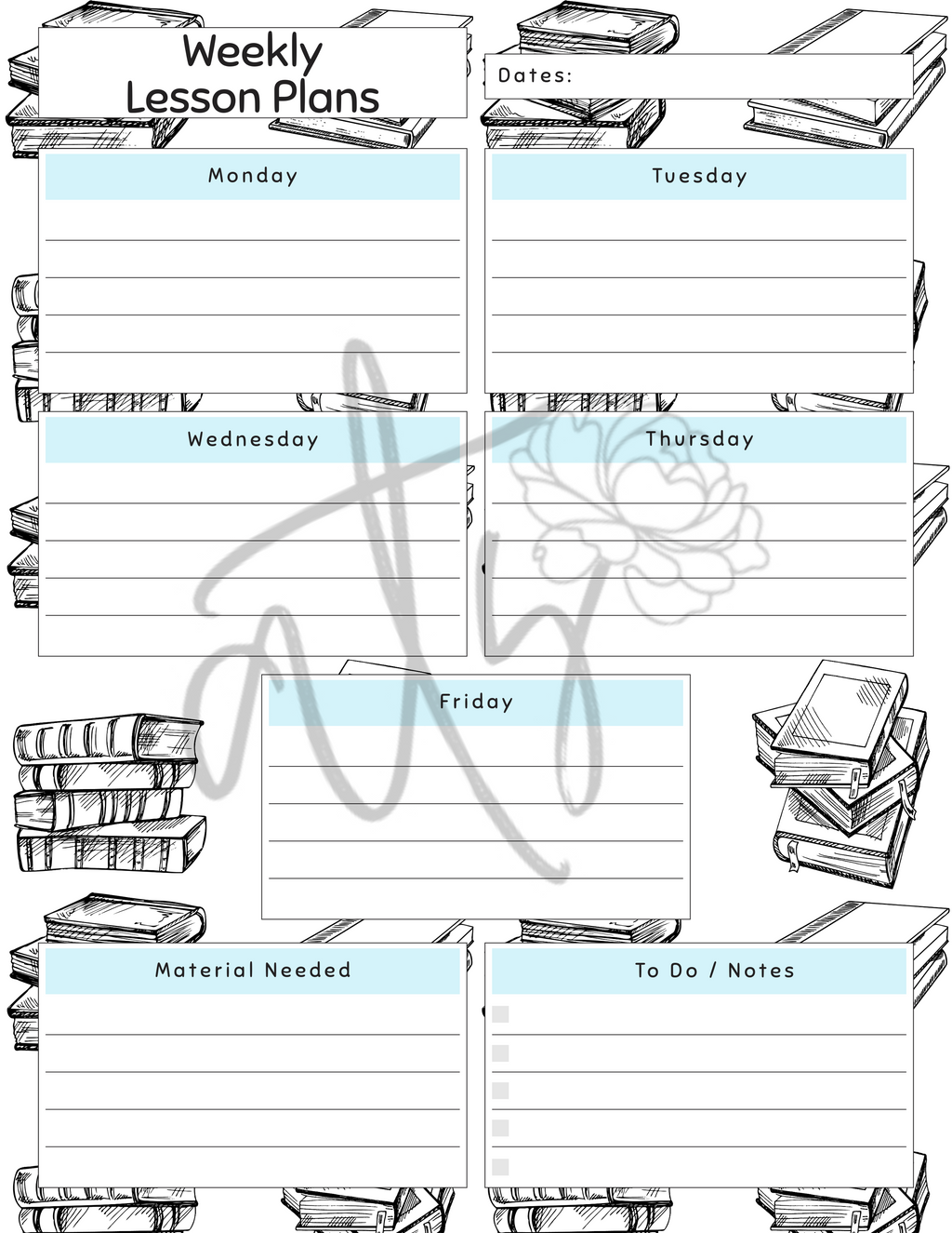 English Language Arts Weekly Lesson Plan Template | Printable Teacher Planner | 8 Classroom-Themed Designs | Monday–Friday Lesson Planning | Instant Digital Download