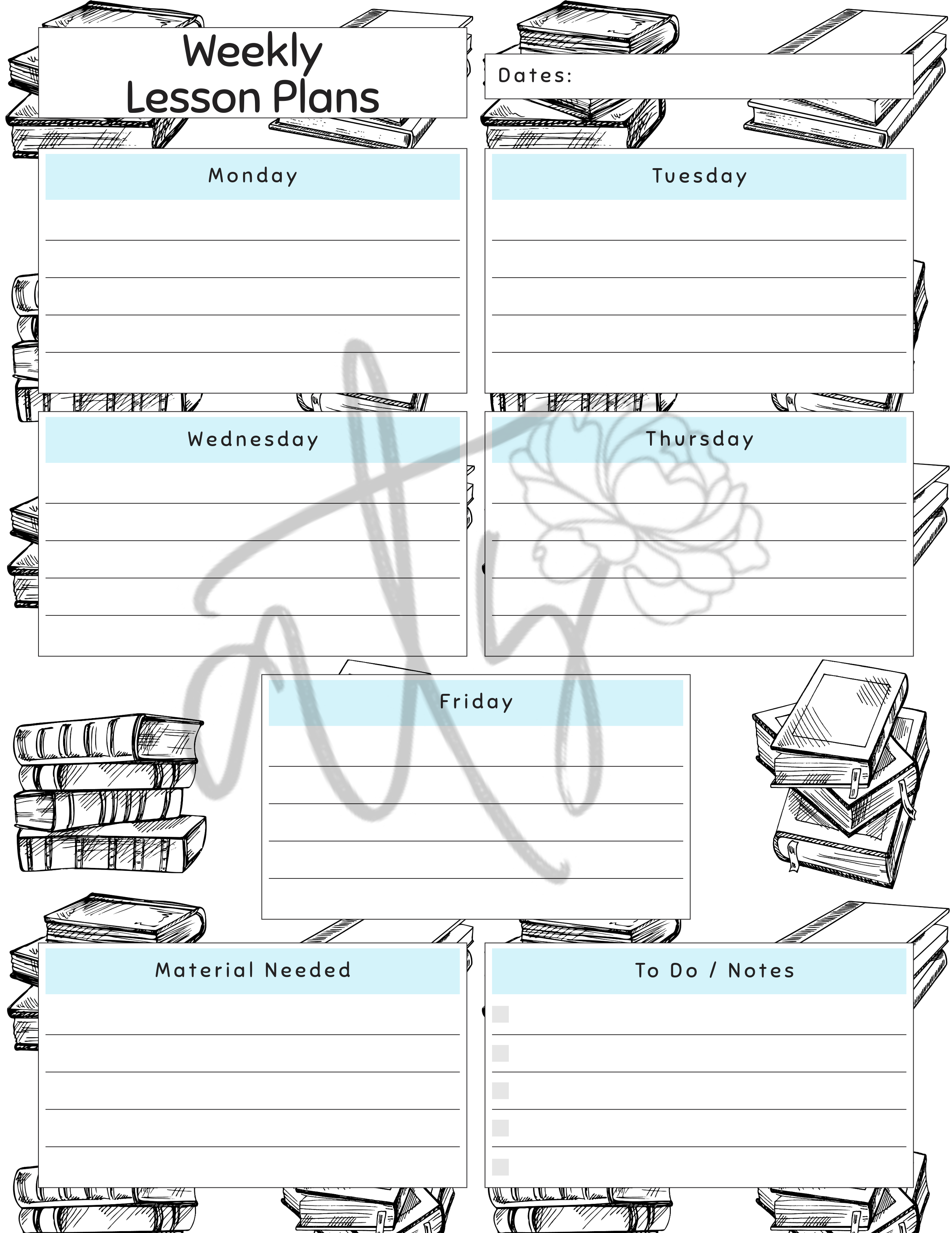 English Language Arts Weekly Lesson Plan Template | Printable Teacher Planner | 8 Classroom-Themed Designs | Monday–Friday Lesson Planning | Instant Digital Download