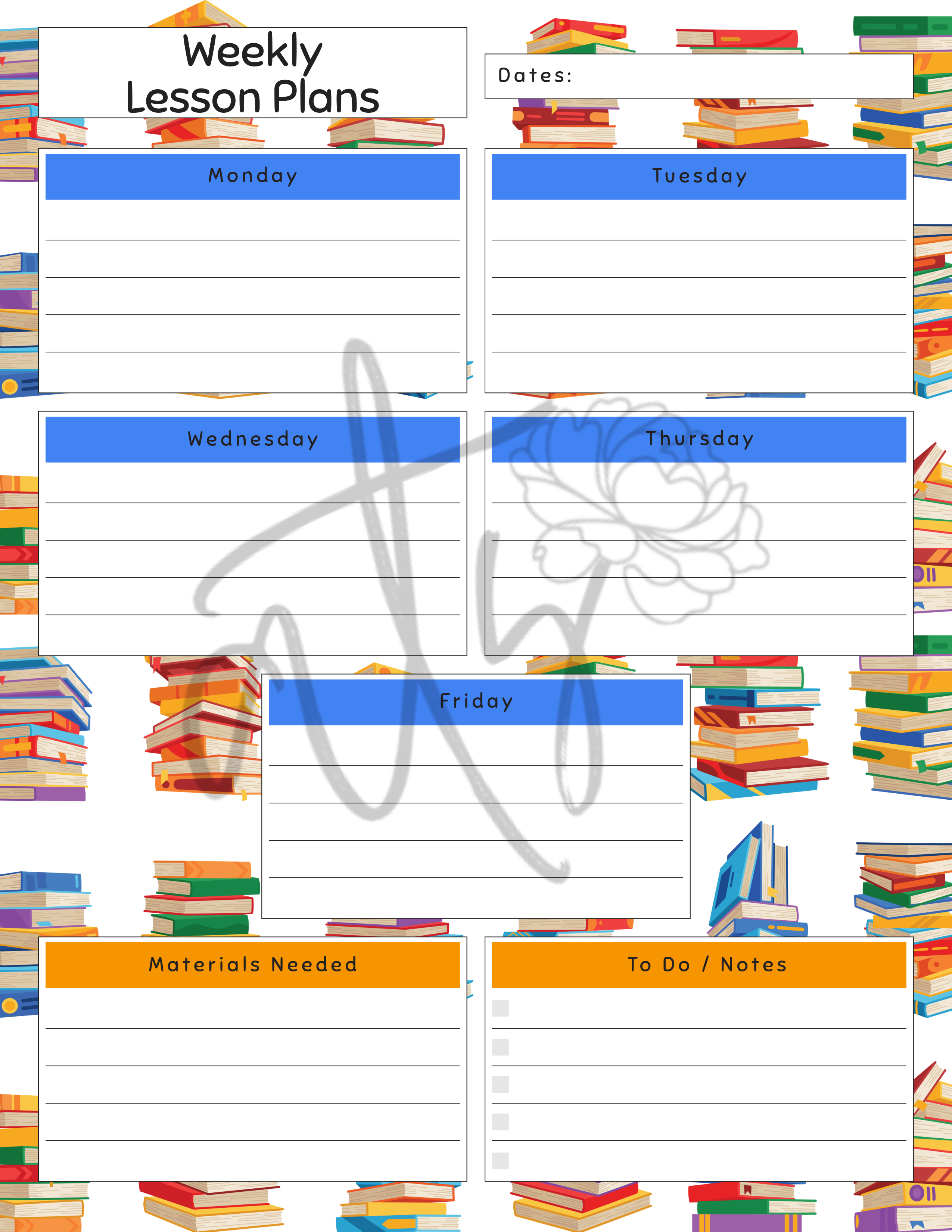 English Language Arts Weekly Lesson Plan Template | Printable Teacher Planner | 8 Classroom-Themed Designs | Monday–Friday Lesson Planning | Instant Digital Download