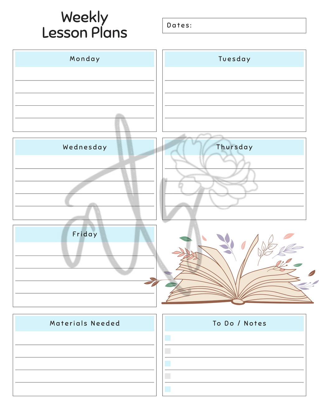English Language Arts Weekly Lesson Plan Template | Printable Teacher Planner | 8 Classroom-Themed Designs | Monday–Friday Lesson Planning | Instant Digital Download